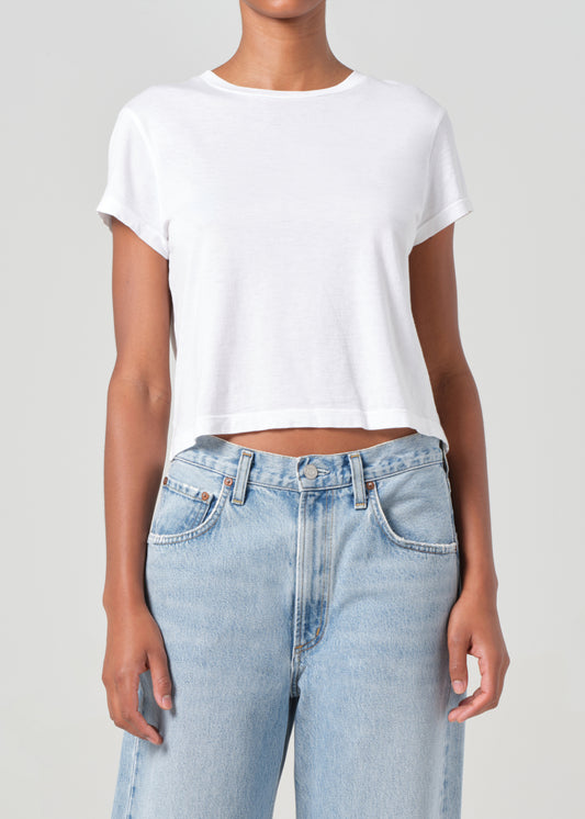 Adine Shrunken Tee in White front