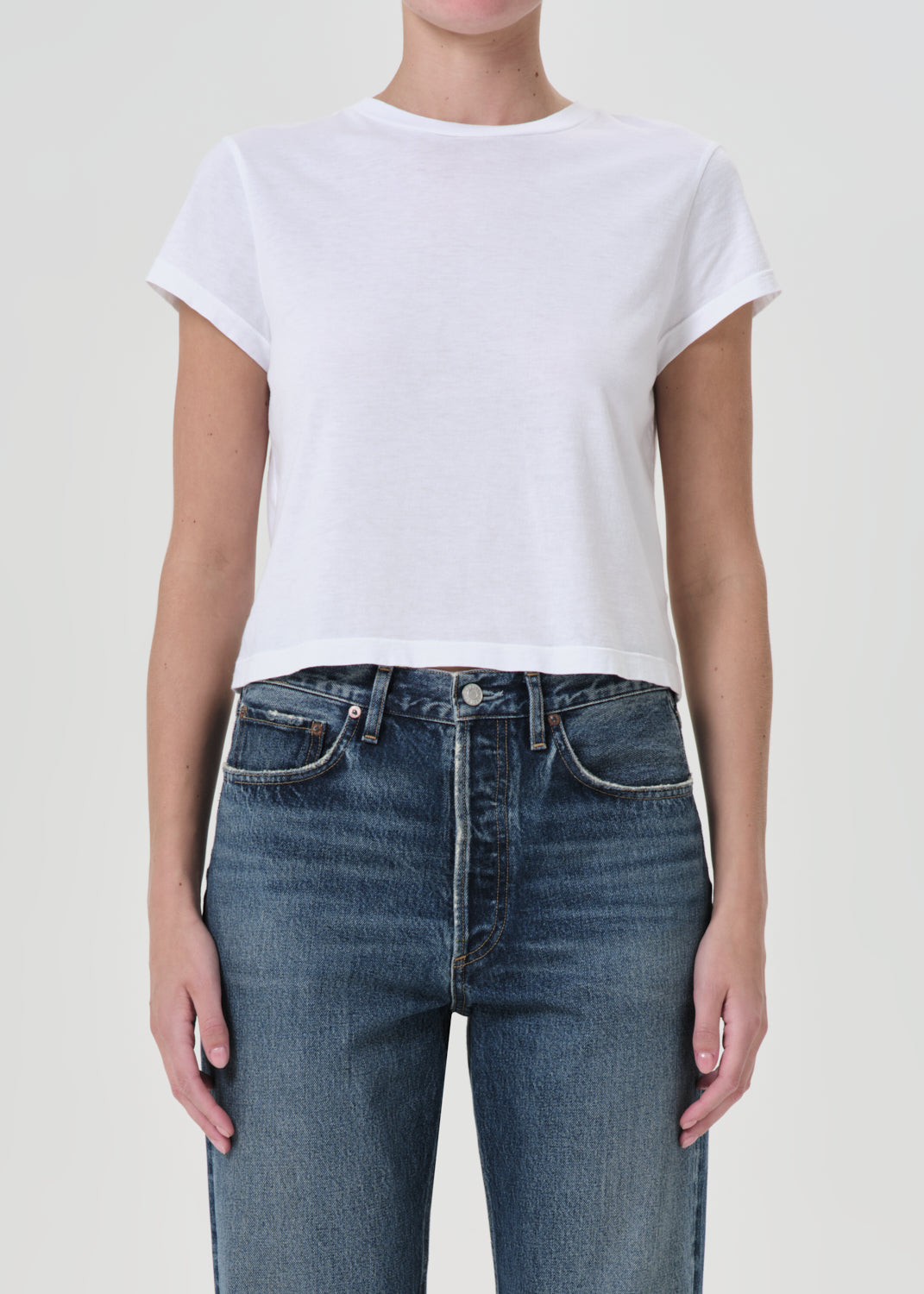 Adine Shrunken Tee in White front