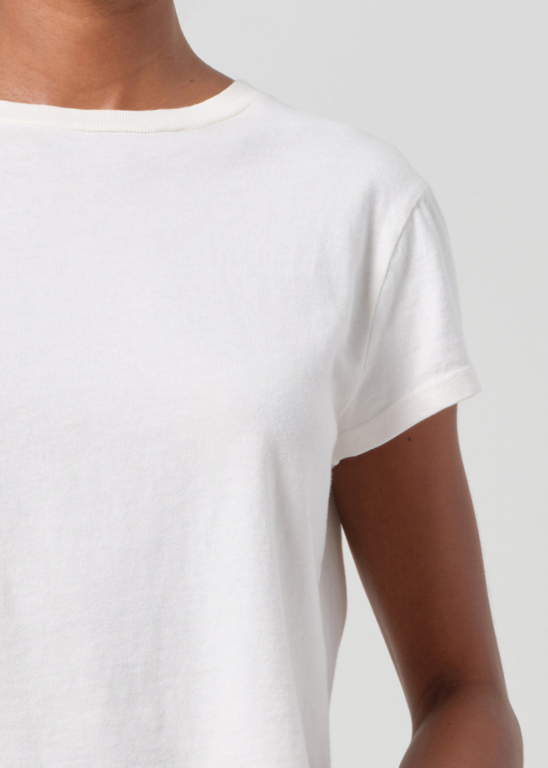 Adine Shrunken Tee in White Ash