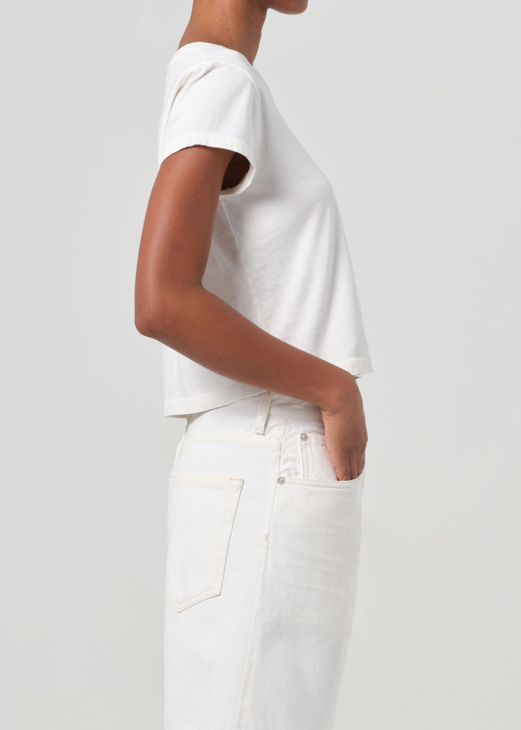 Adine Shrunken Tee in White Ash