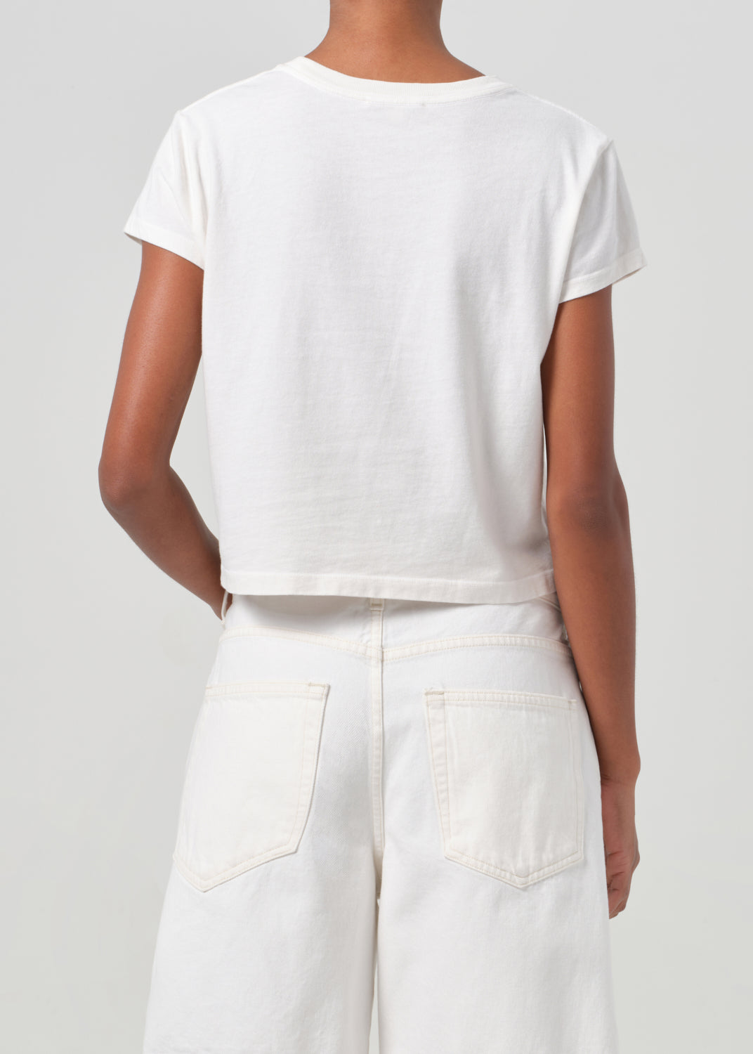 Adine Shrunken Tee in White Ash