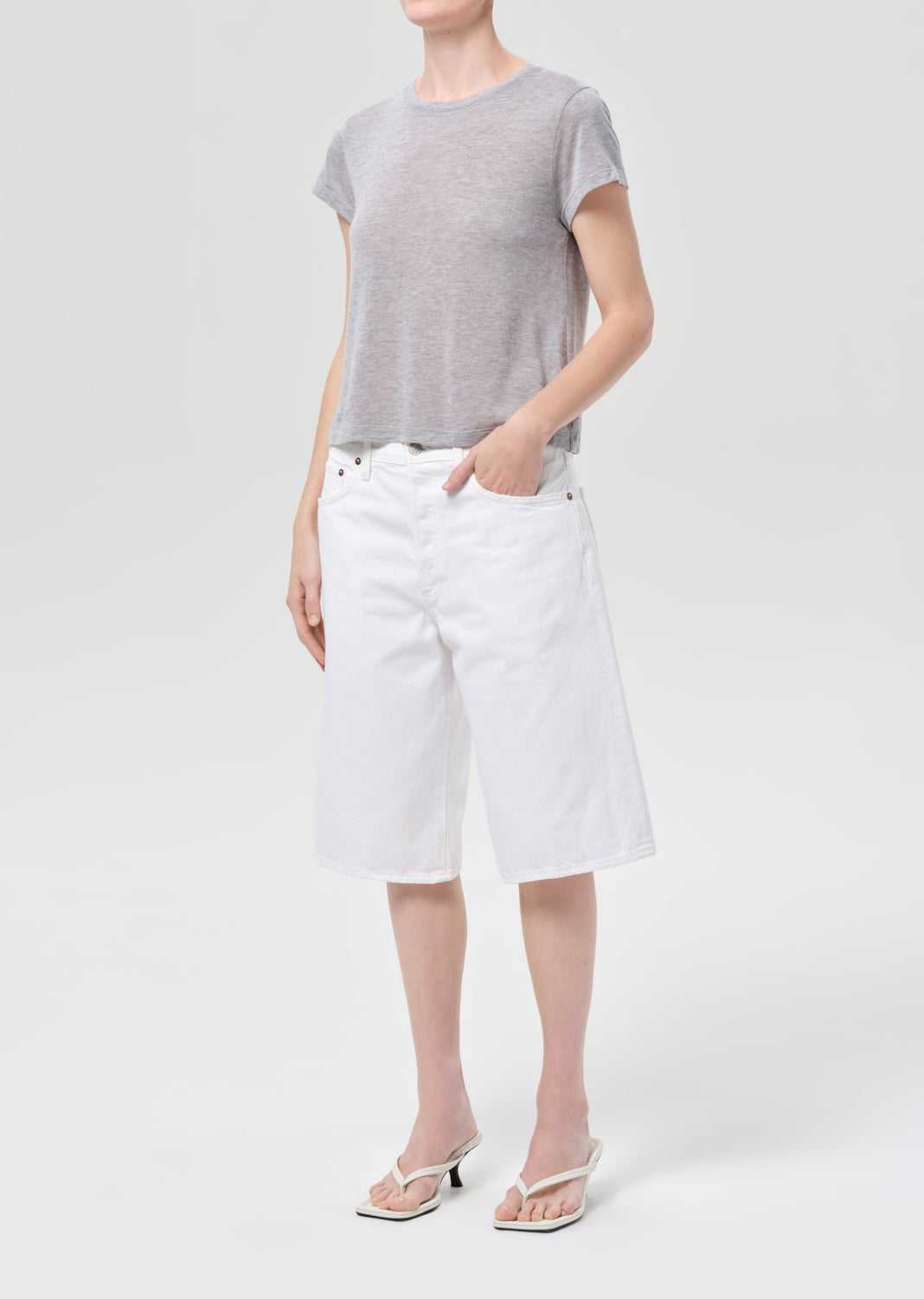 Adine Shrunken Tee in Grey Heather