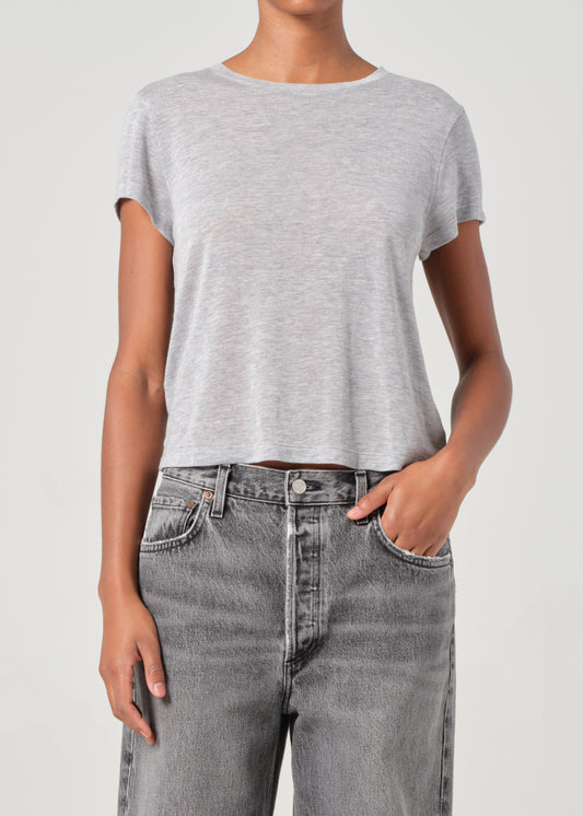 Adine Shrunken Tee in Grey Heather front