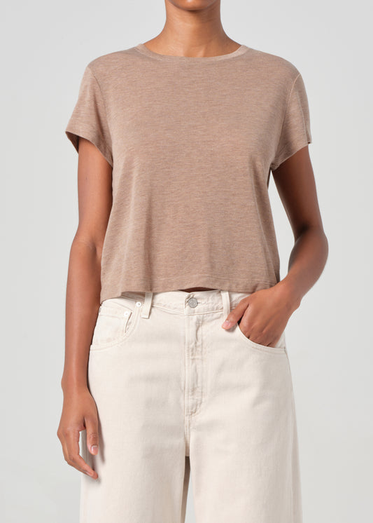 Adine Shrunken Tee in Chai Heather