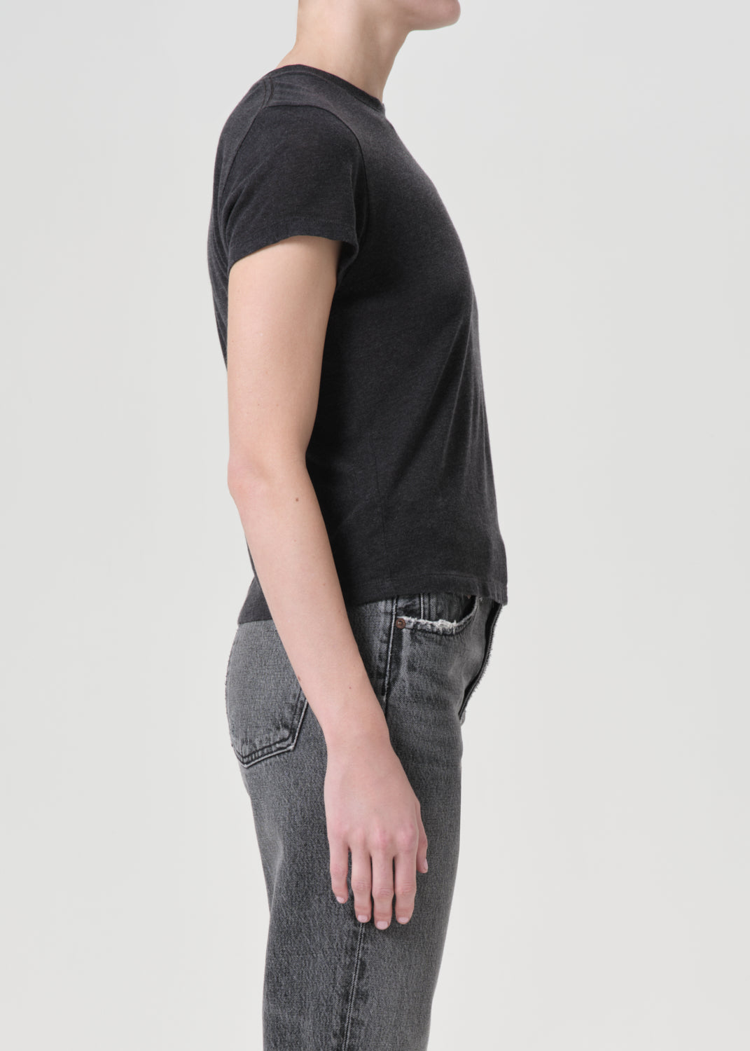 Adine Shrunken Tee in Charcoal Heather side