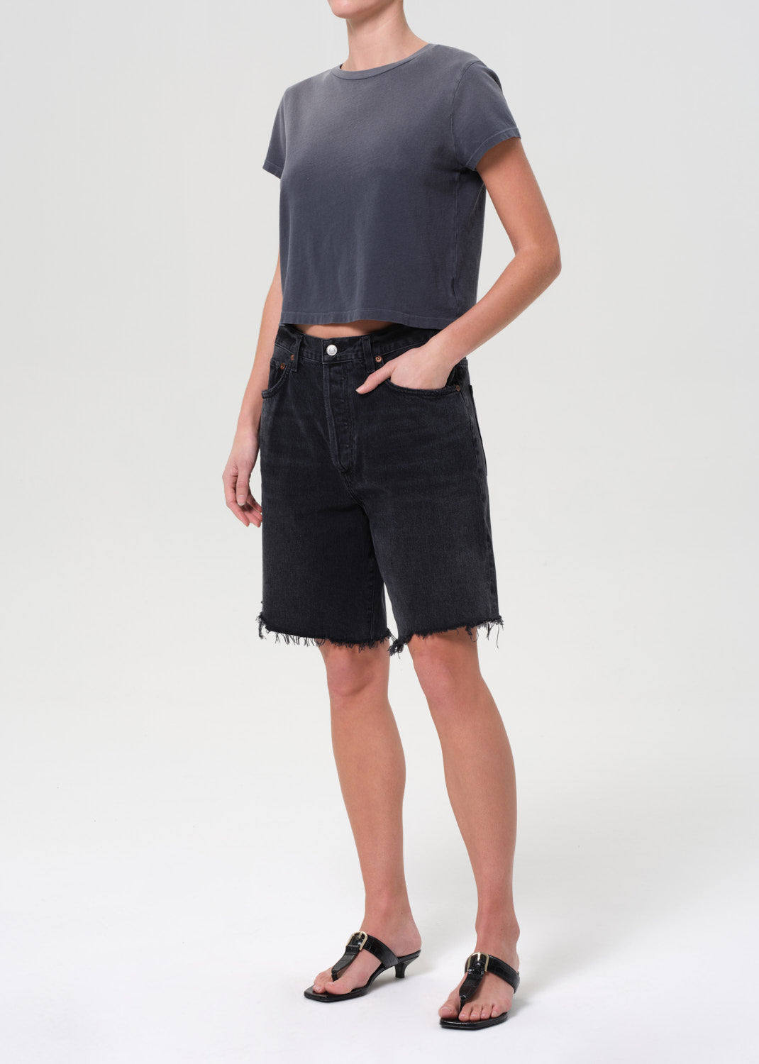 Adine Shrunken Tee in Windstorm close up