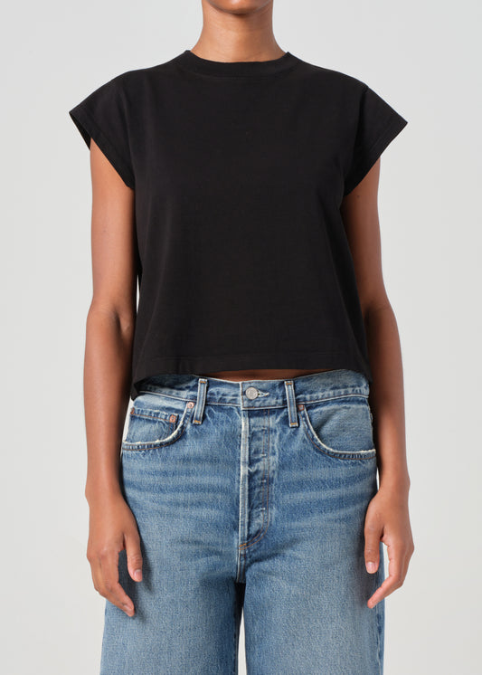 Bryce Cap Sleeve Tee in Black front