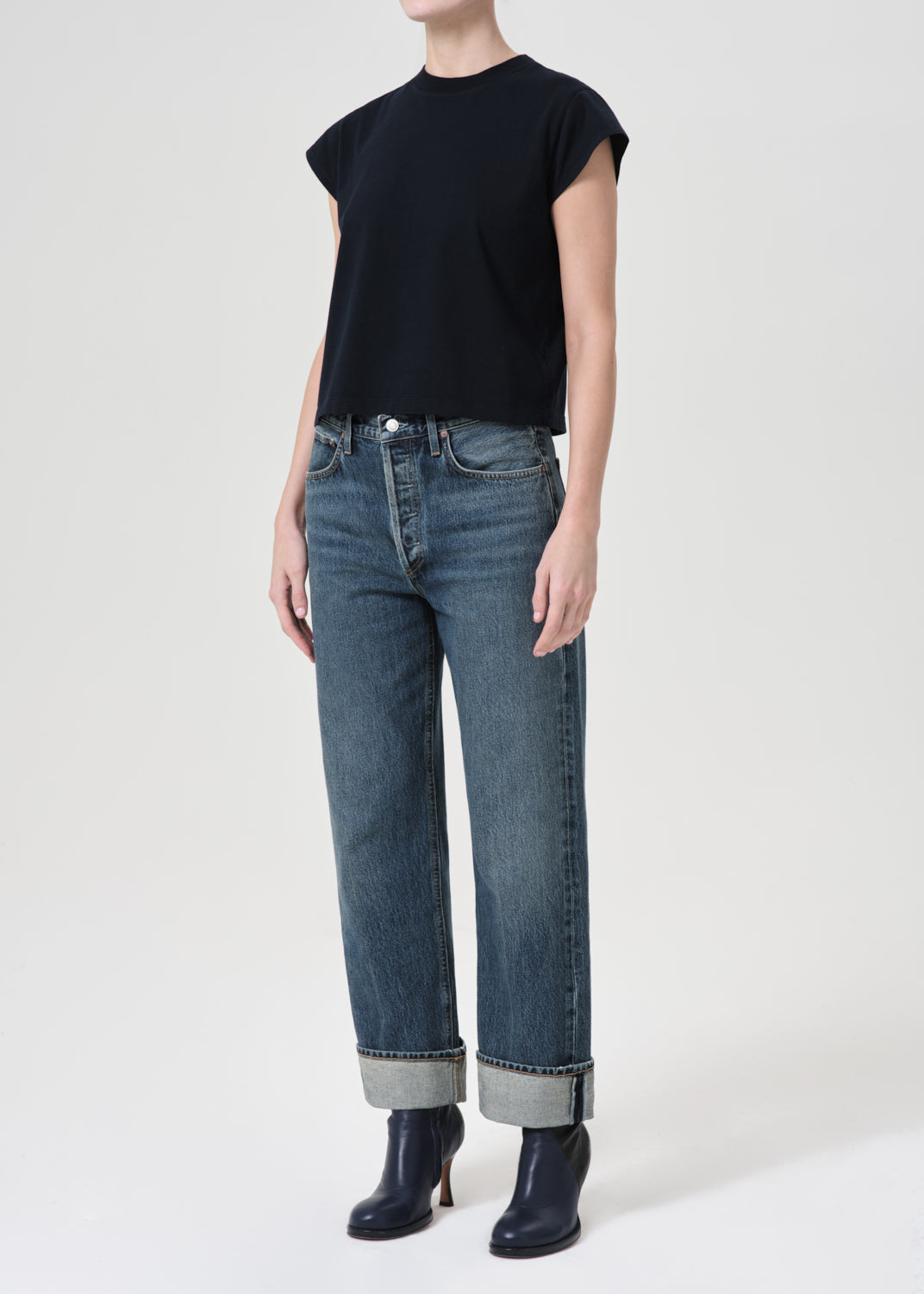 Bryce Cap Sleeve Tee in Storm – AGOLDE