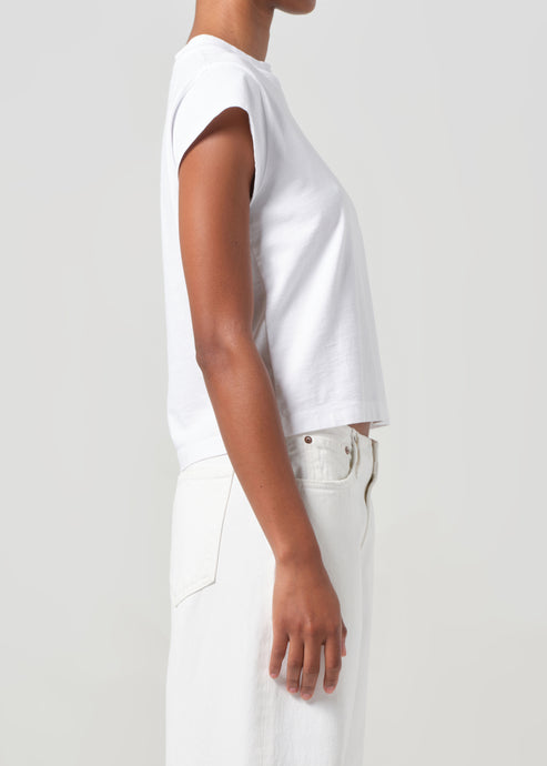 Long Line Bryce Cap Sleeve Tee in Acid Lilac