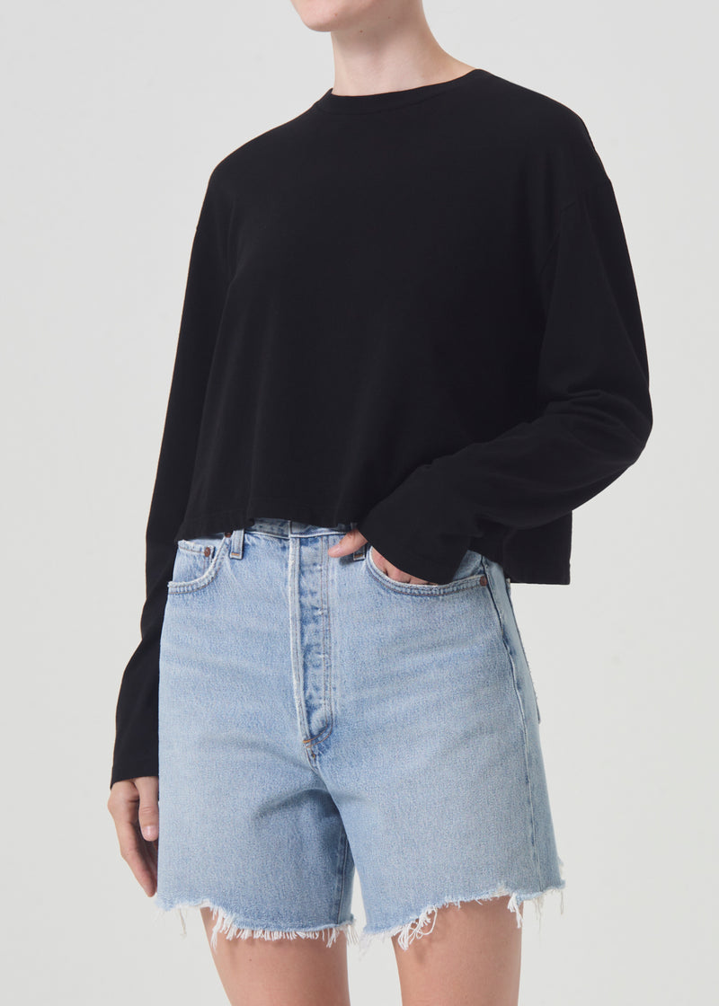 Mason Crop Tee in Black AGOLDE