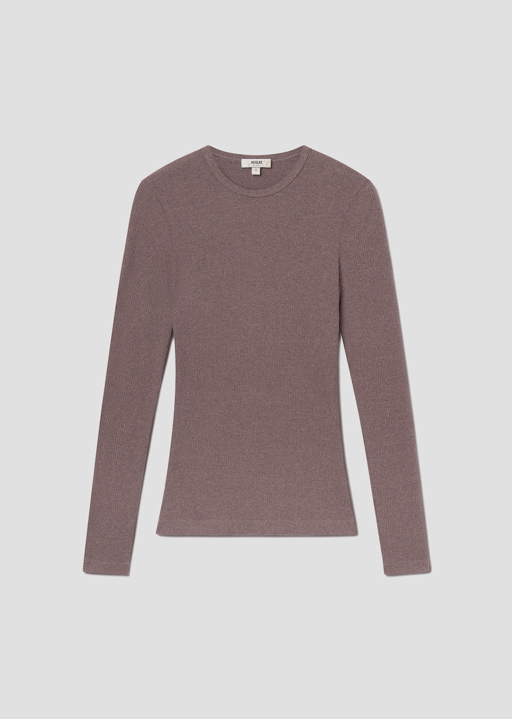 Brown long-sleeve shirt on a light gray background