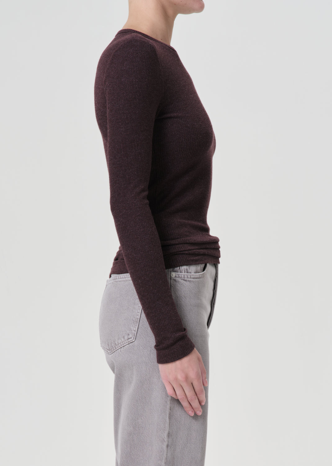 Delphi Slim Tee in Raisin side