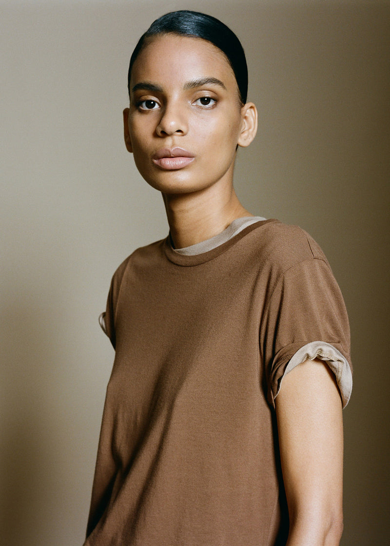 Annise Slim Tee in Beeswax