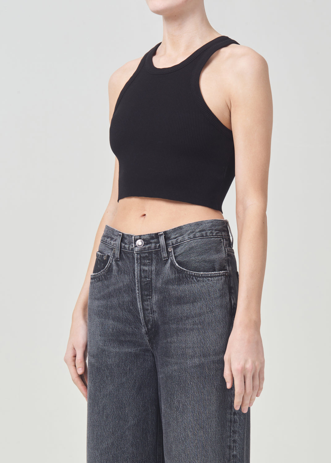 Cropped Bailey Tank in Black