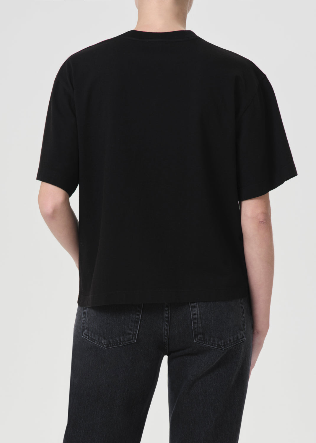 Sulma Drop Shoulder Tee in Black back