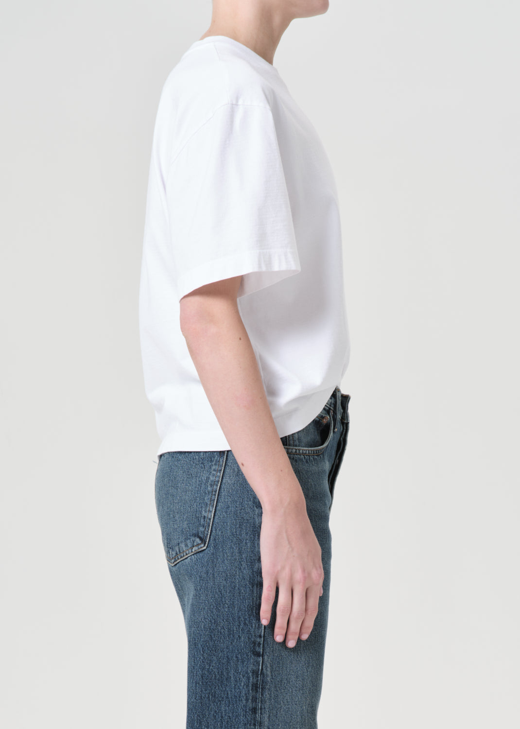 Sulma Drop Shoulder Tee in White side