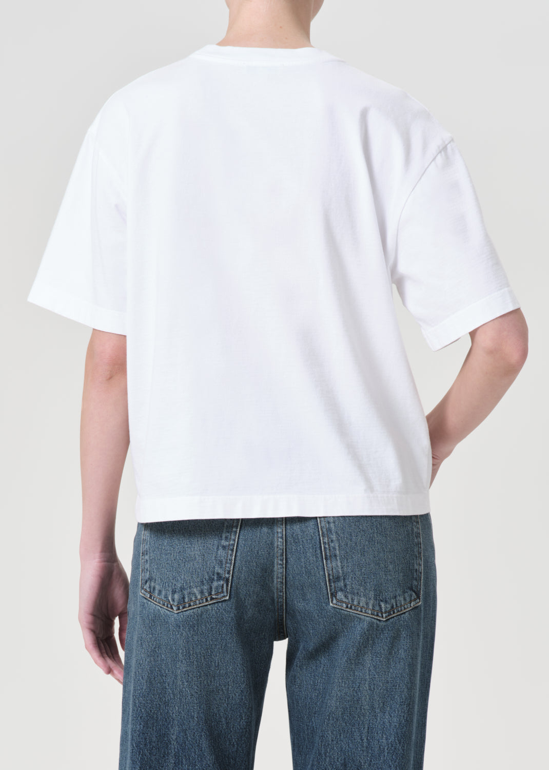 Sulma Drop Shoulder Tee in White back