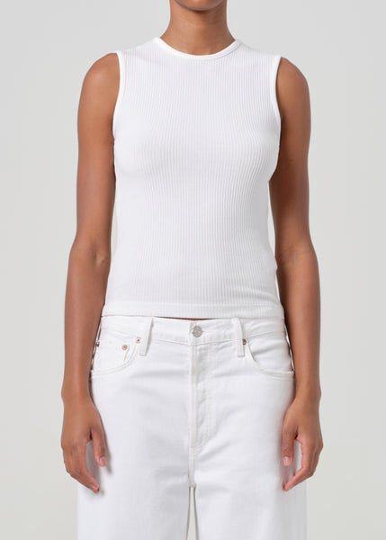 Binx Tank in White – AGOLDE