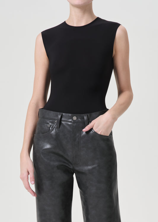 Aura Sleeveless Bodysuit in Black front