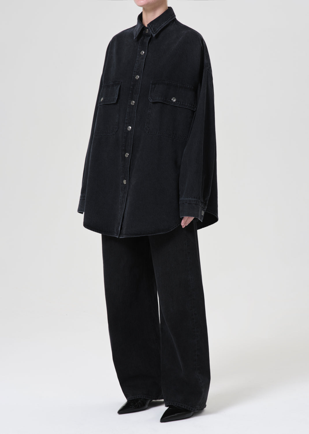 Talli Oversized Shirt in Begun front