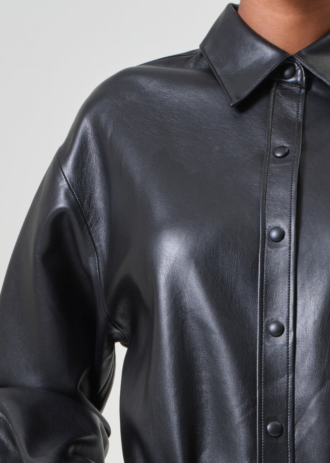 Aylin Vegan Leather Shirt in Detox