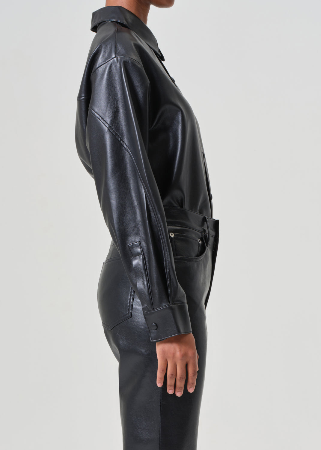 Aylin Vegan Leather Shirt in Detox