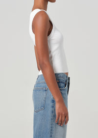 Shrunken Poppy Tank in White