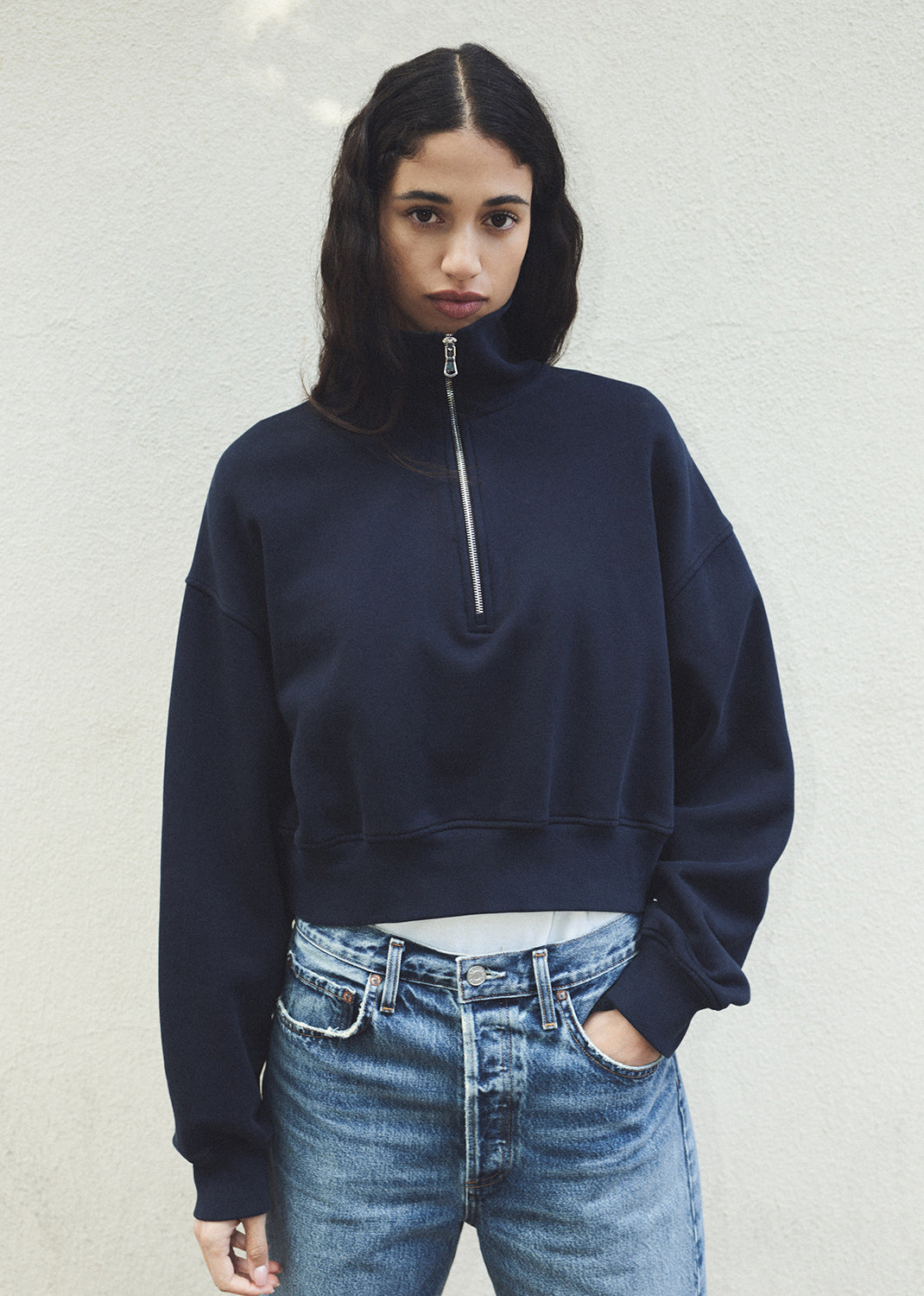 Bethan Quarter Zip Sweatshirt in Mirage