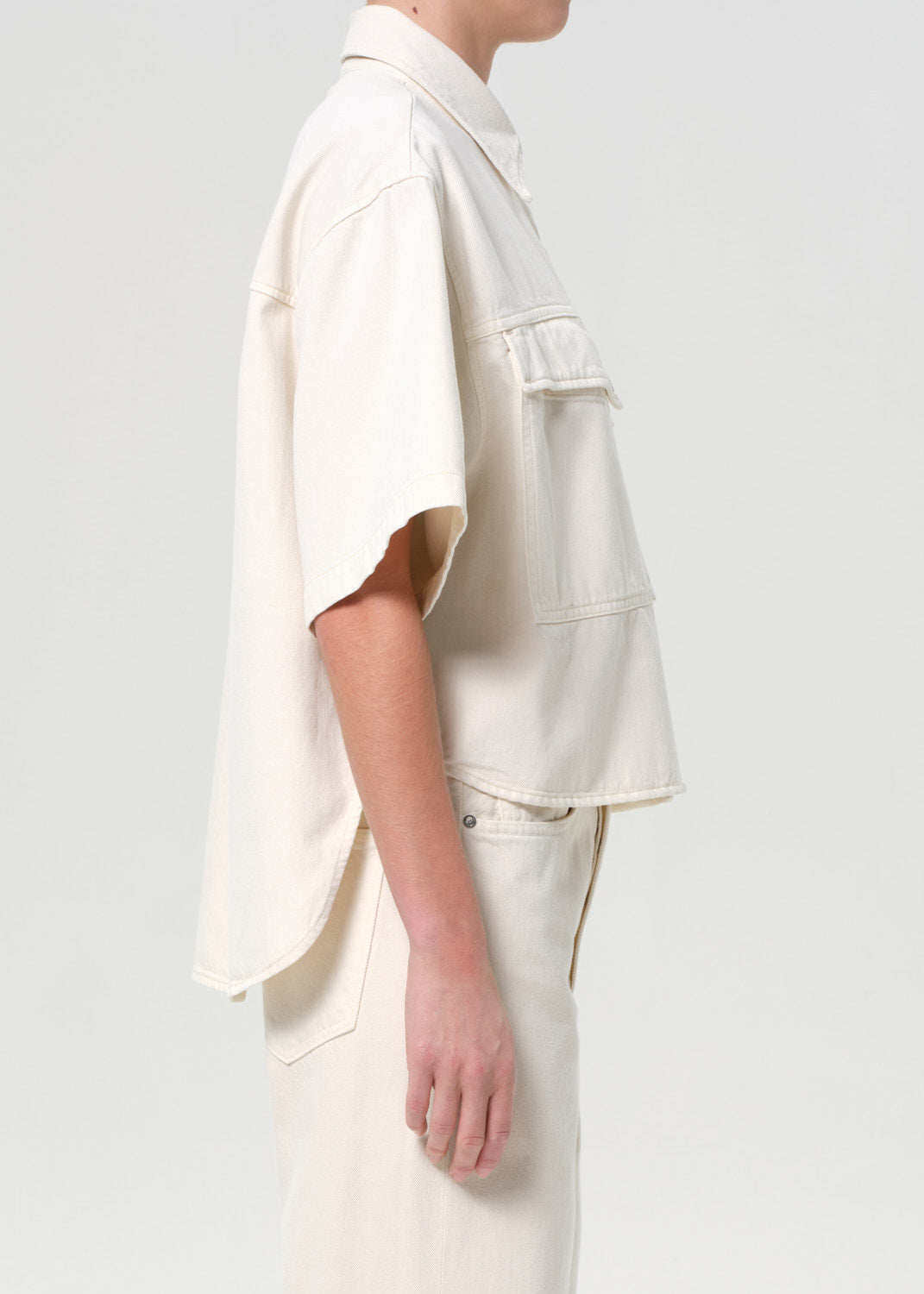Enora High Low Shirt in Brown Rice side
