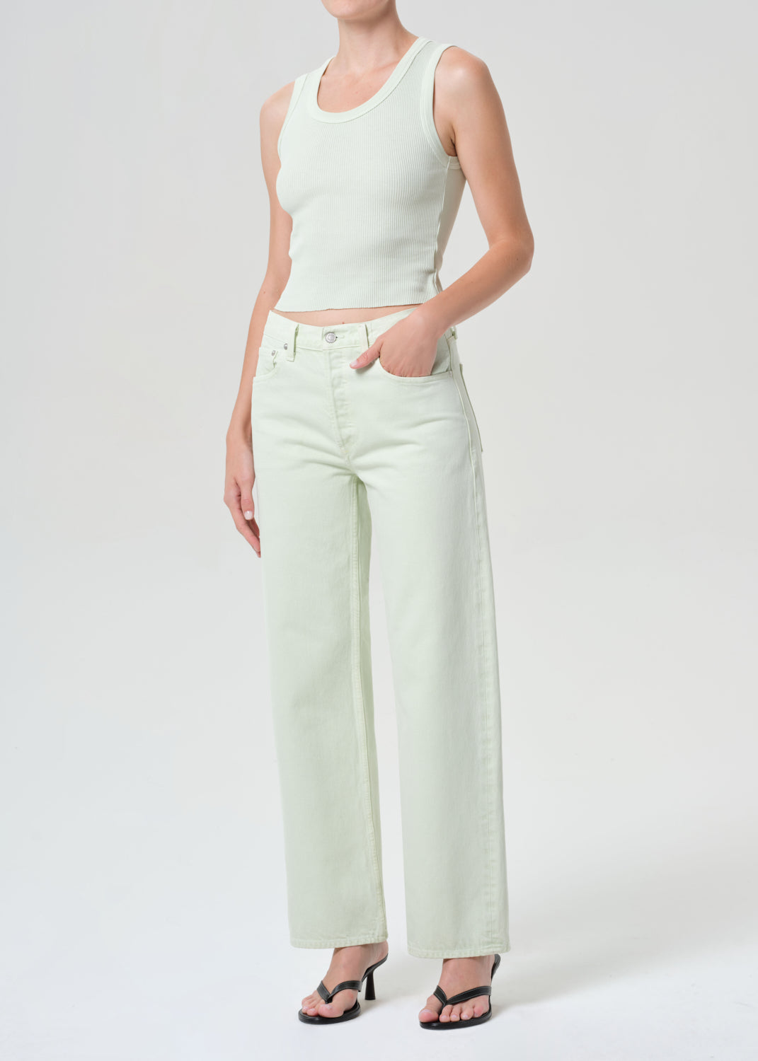 Shrunken Poppy Tank in Mint Cream