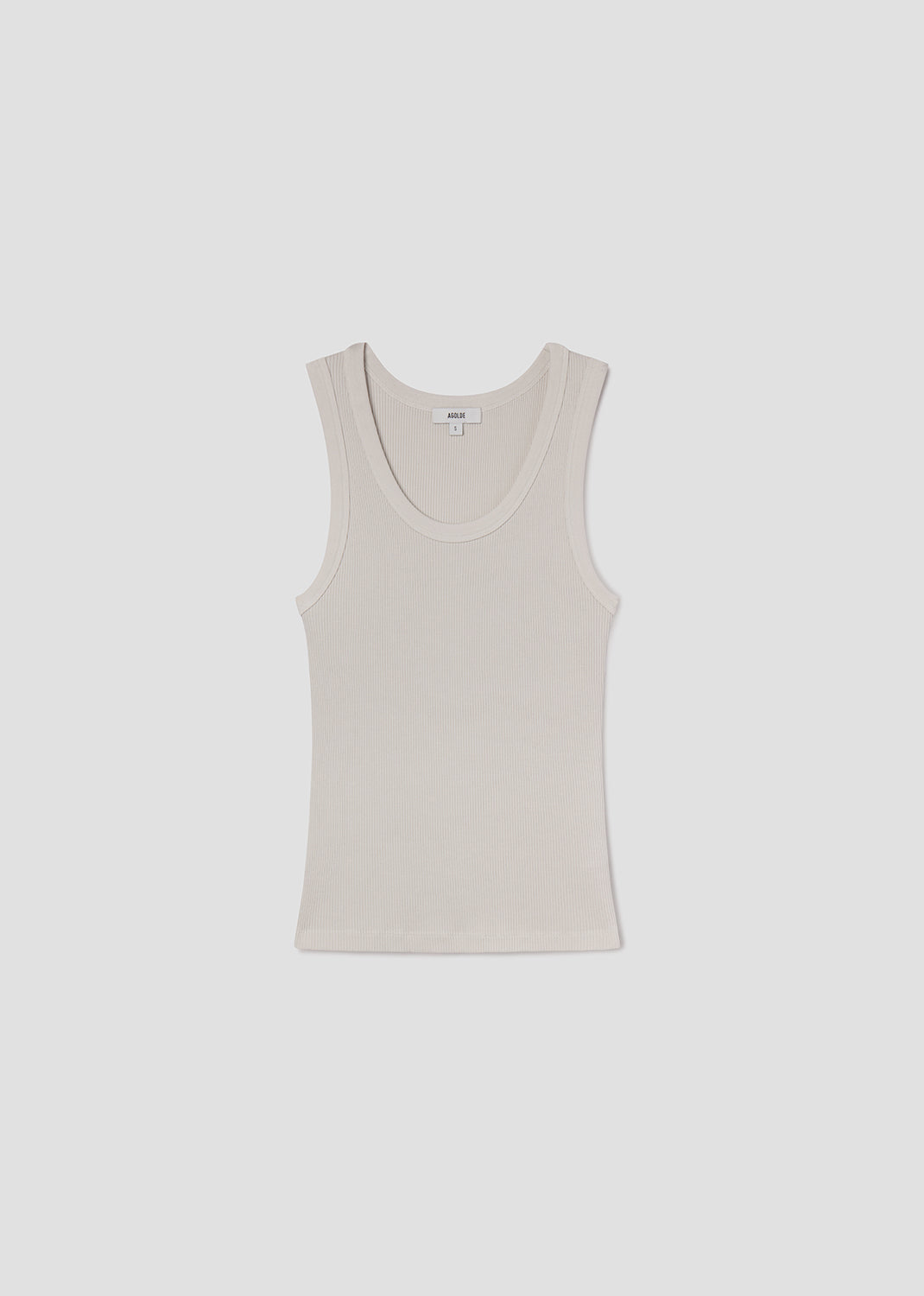 Beige tank top on a light gray background