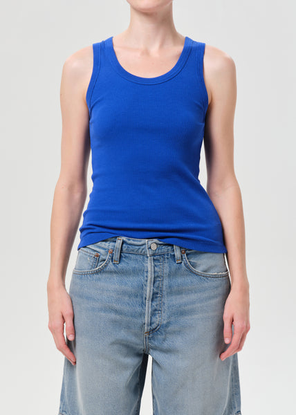 SUKU  スク ホーム BLUE POPPY TWIST TANK Poppy Scoop Neck Tank in Cobalt – AGOLDE