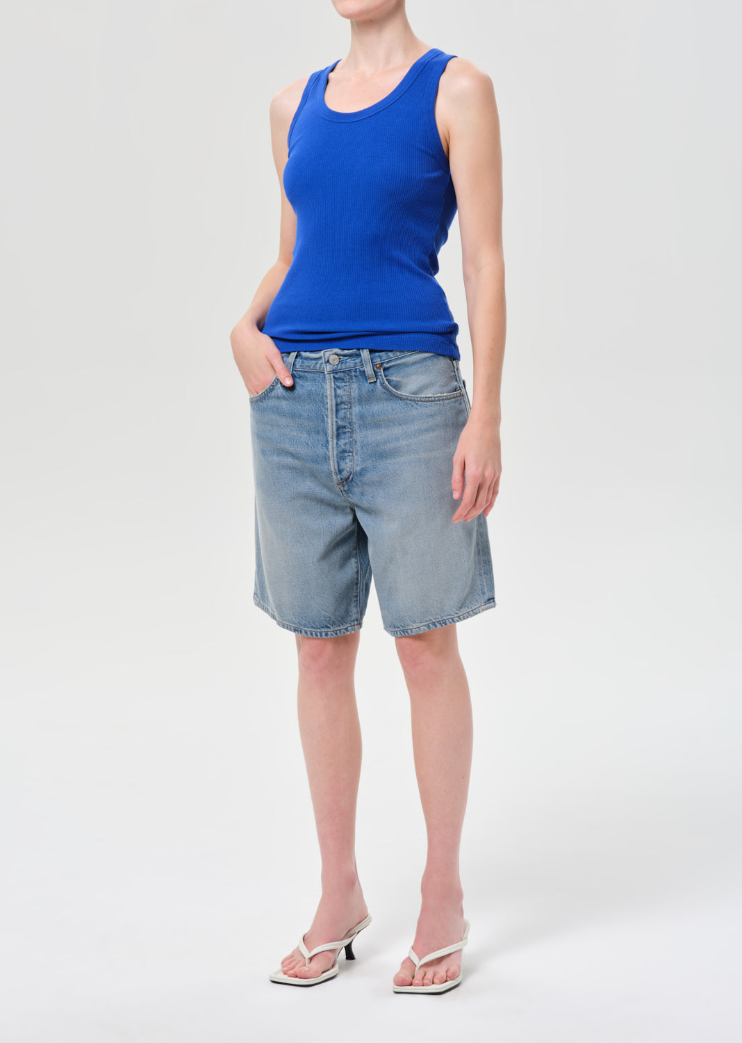 SUKU  スク ホーム BLUE POPPY TWIST TANK Poppy Scoop Neck Tank in Cobalt – AGOLDE