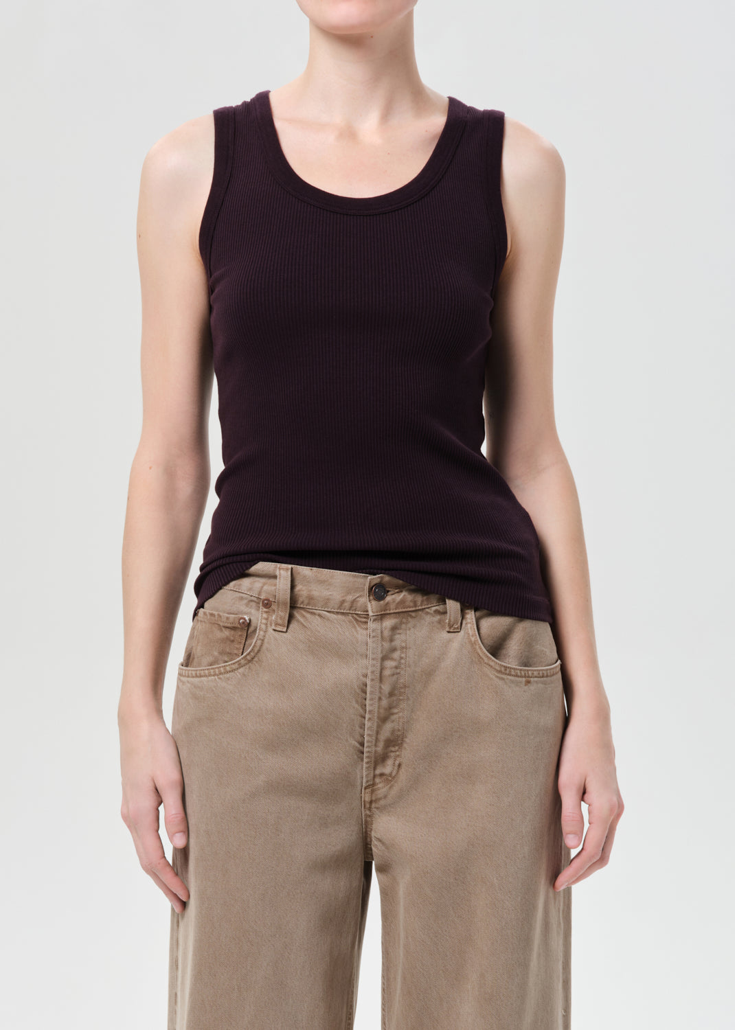 Poppy Tank in Eggplant from Agolde - $98
