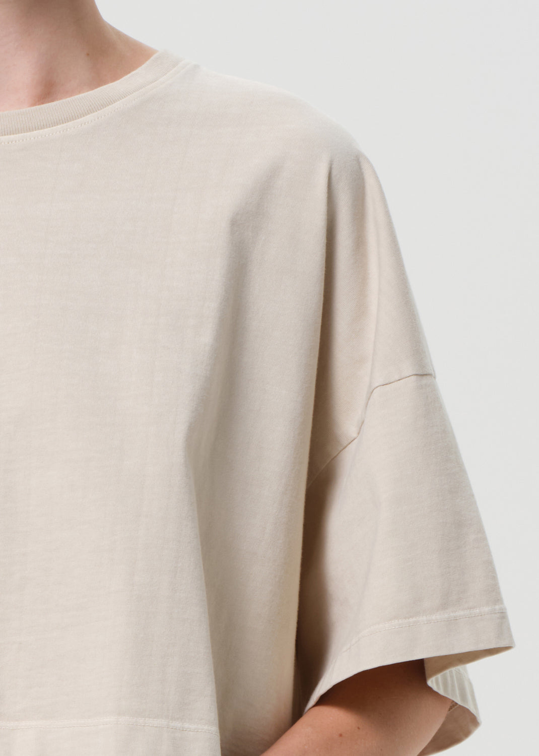 Arli Oversized Cropped Tee in Brown Rice – AGOLDE