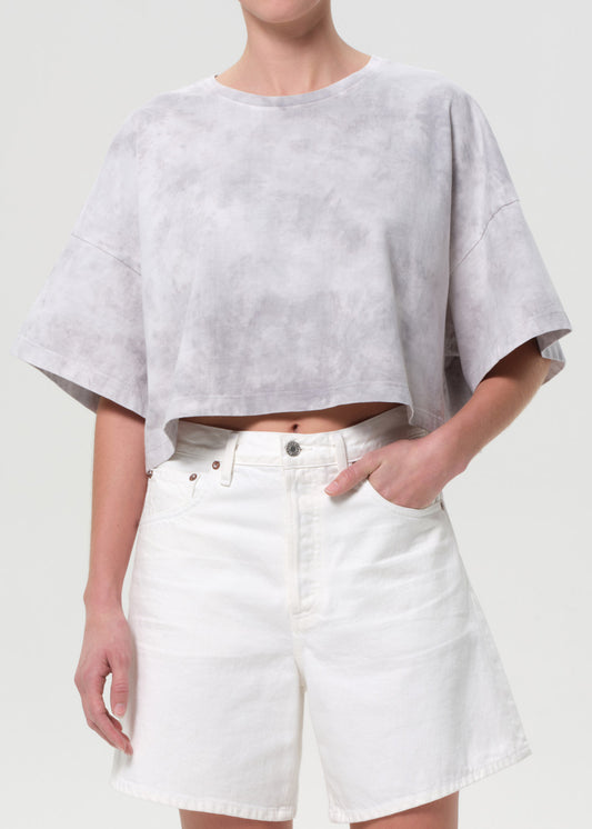 Arli Oversized Cropped Tee in Turbine front