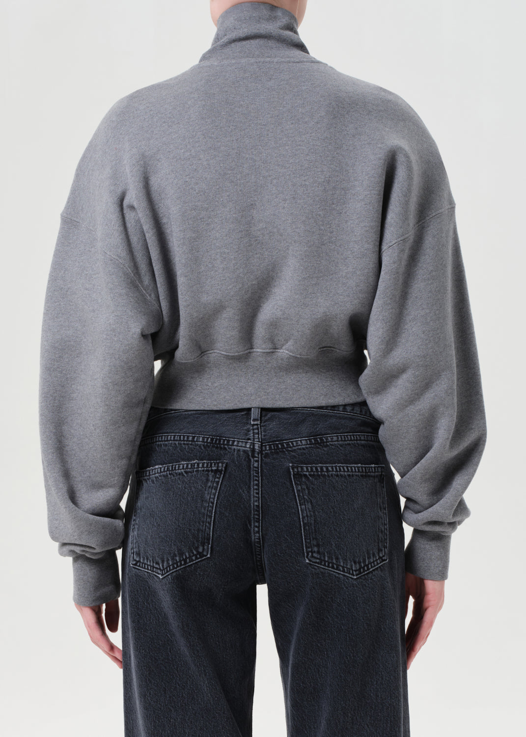 Darby Zip Up in Grey Heather Back