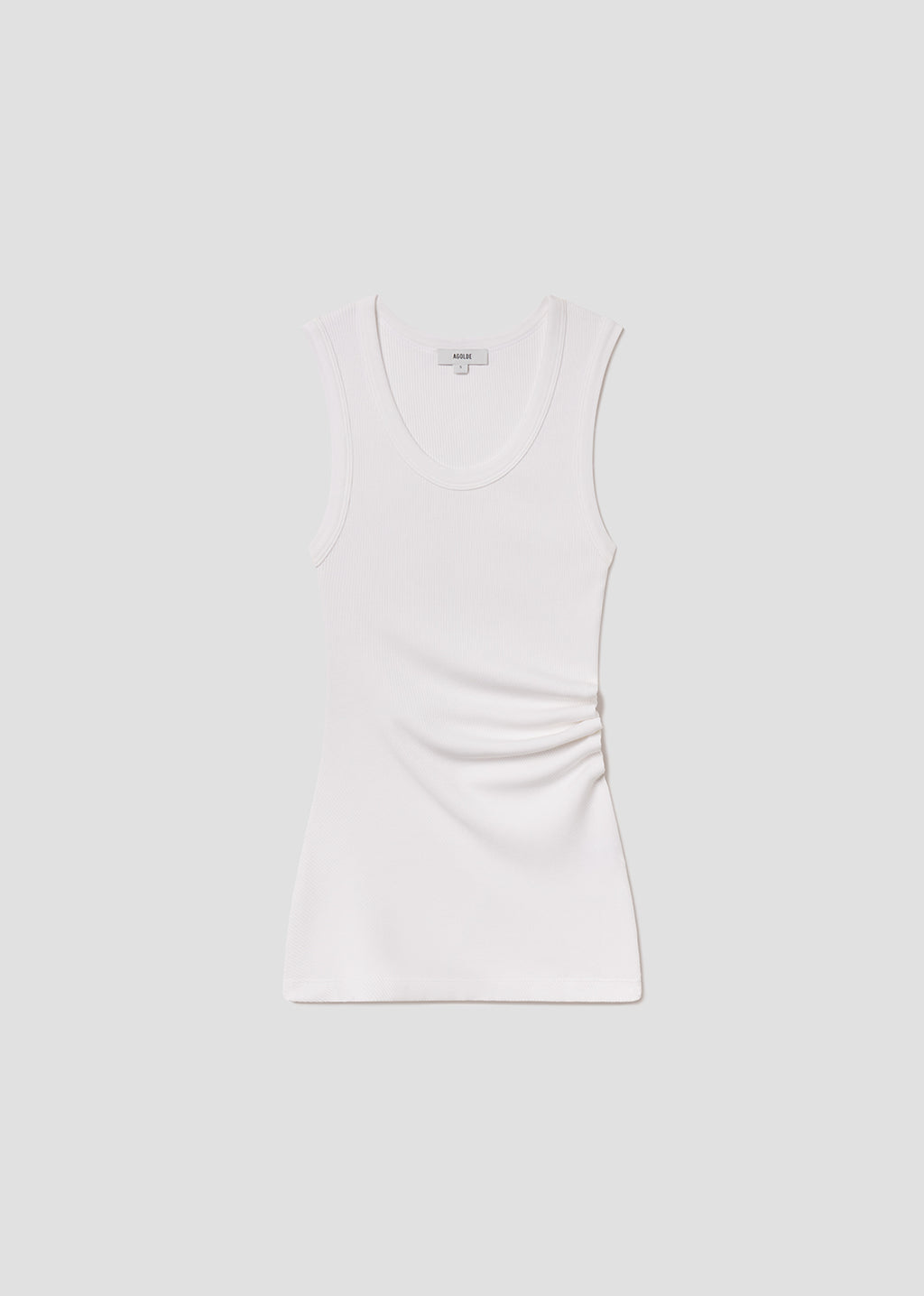 White tank top on a light gray background