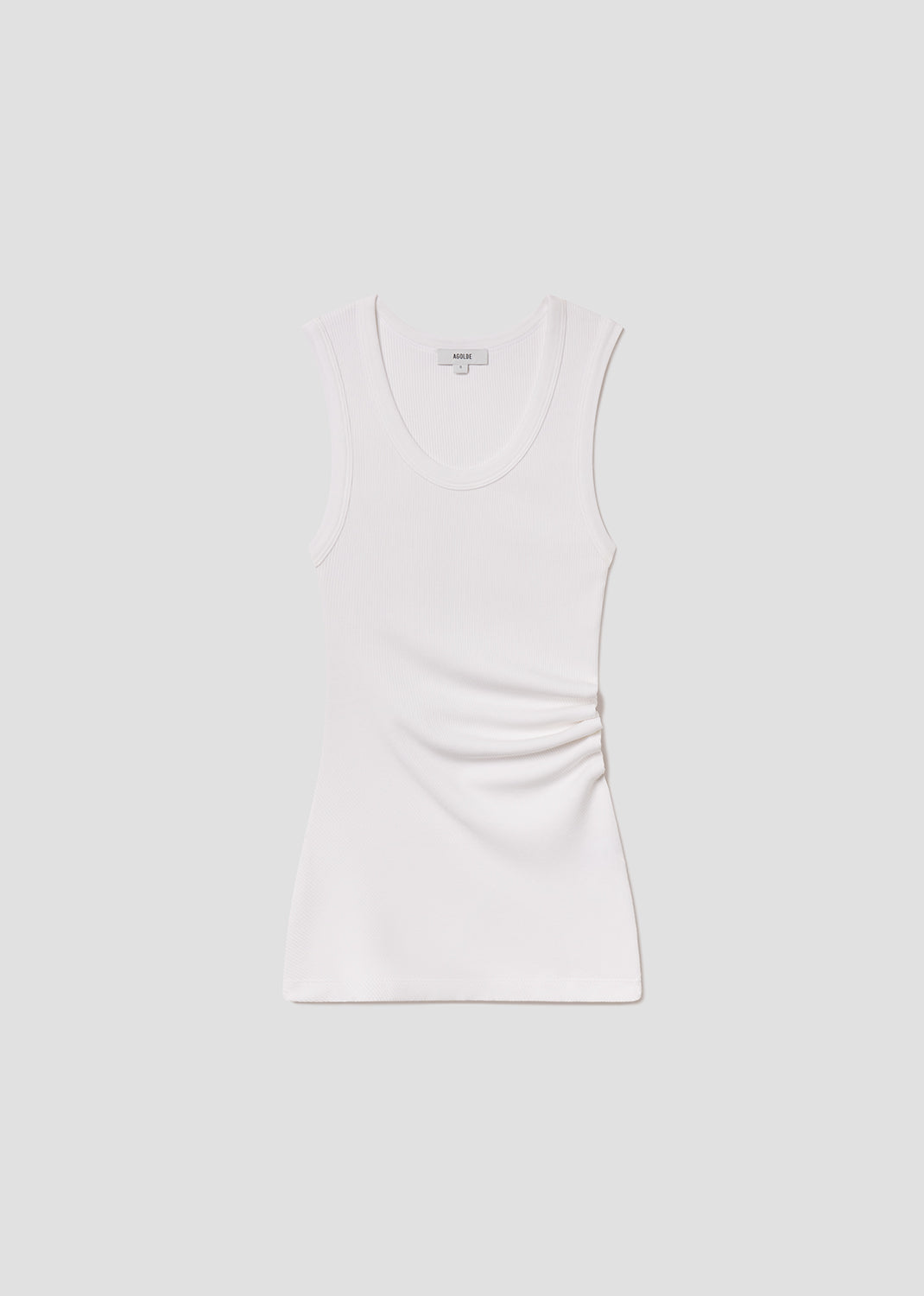 White tank top on a light gray background