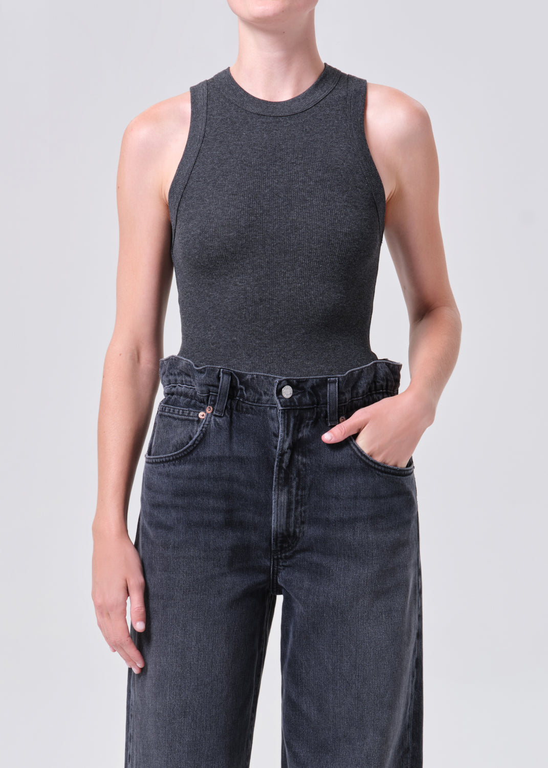 Leigh Tank in Charcoal Heather
