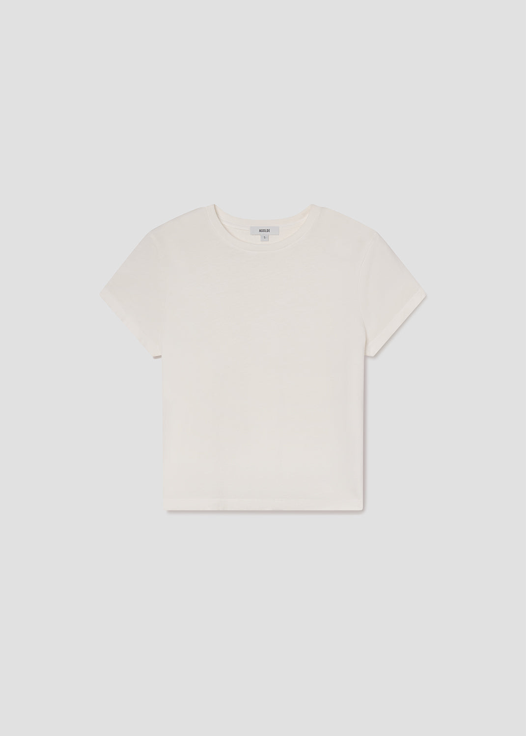 Beige t-shirt on a light gray background