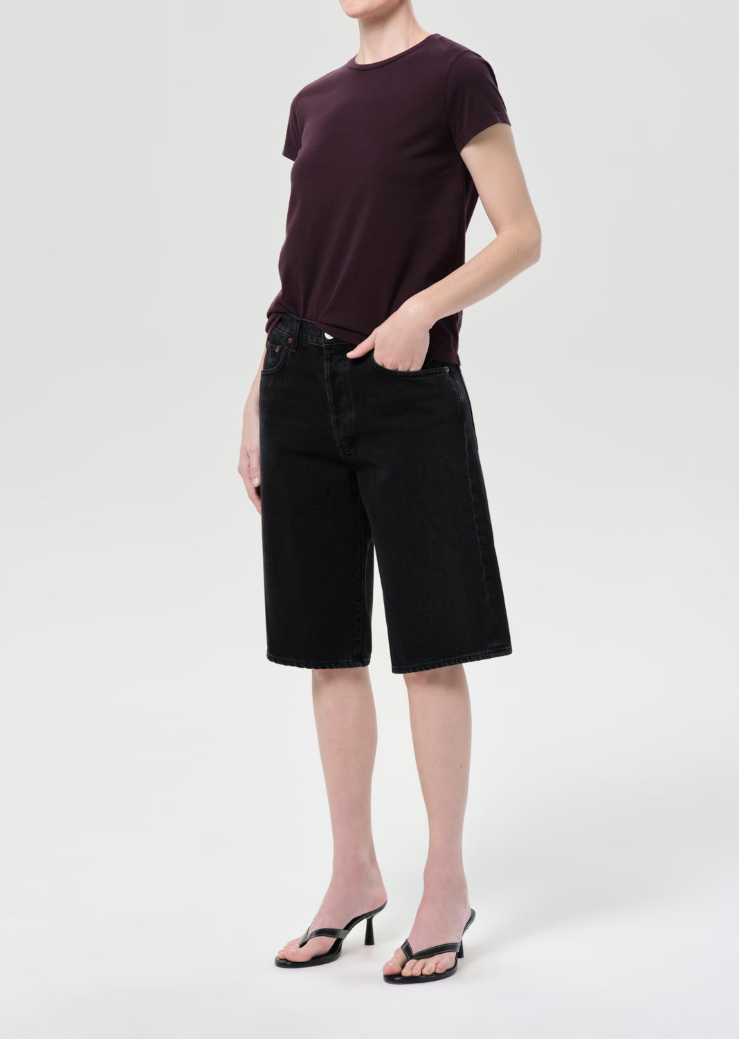 Long Line Adine Tee in Eggplant
