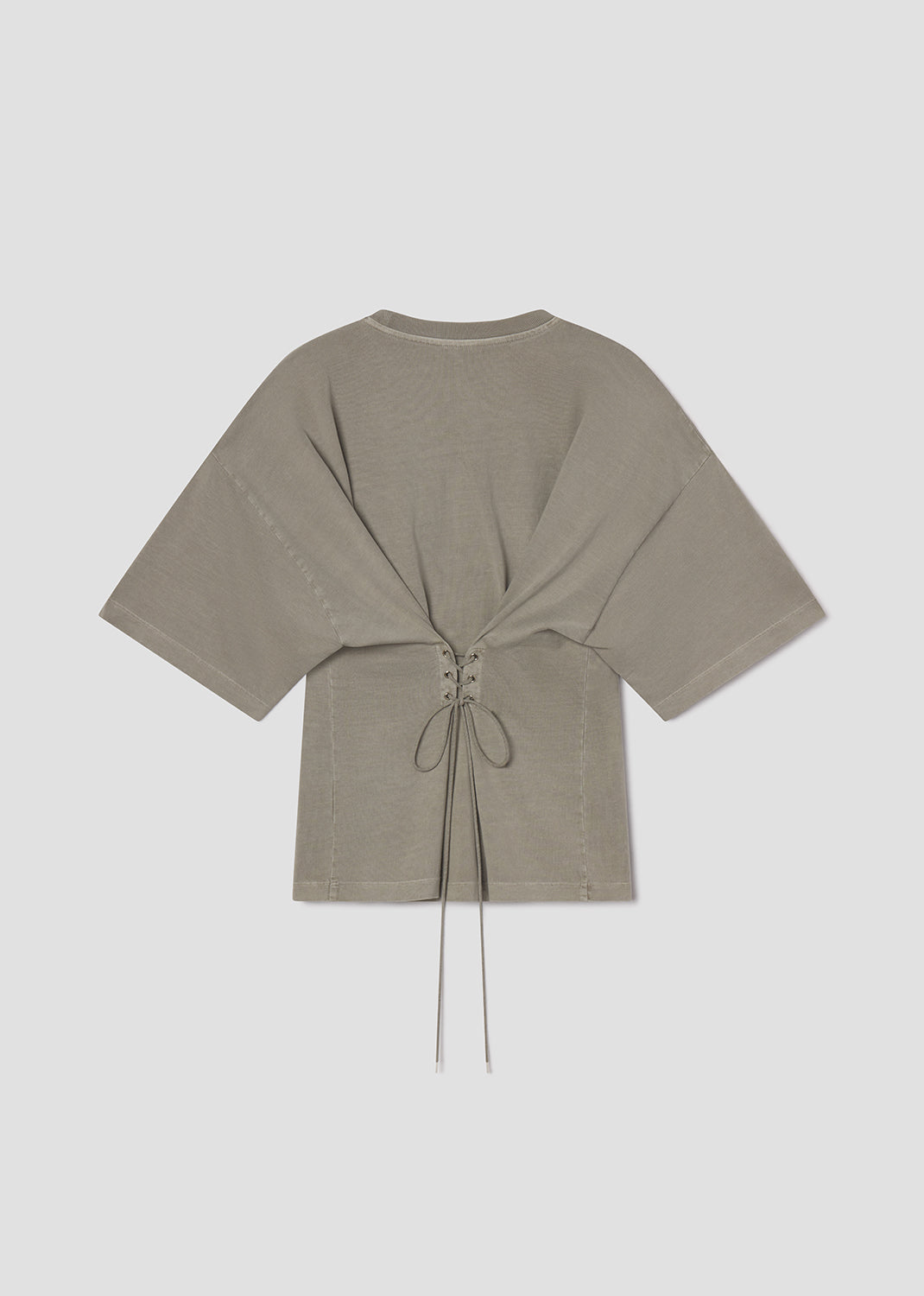 Beige kimono-style top on a light gray background