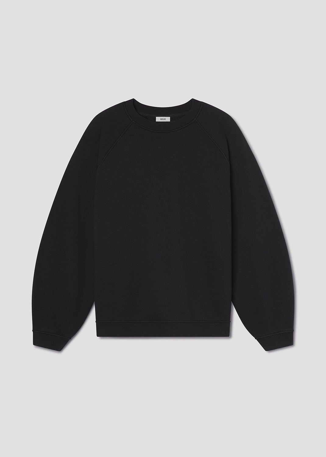 Black sweatshirt on a light gray background