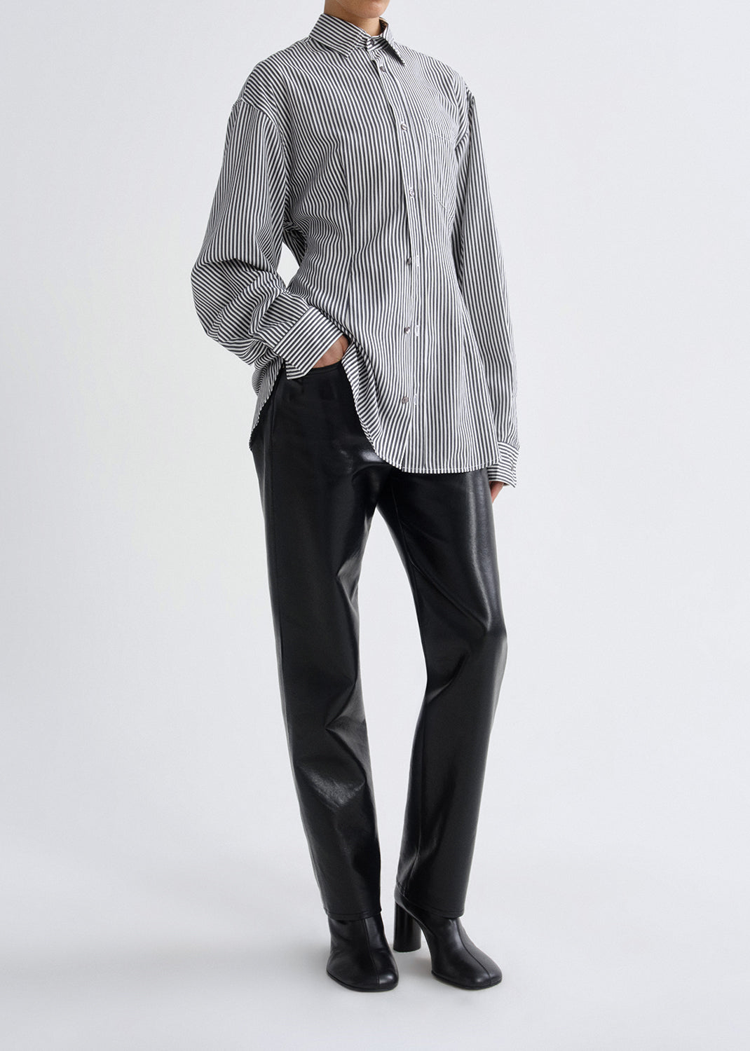 AGOLDE Cinch Shirt in Black & White