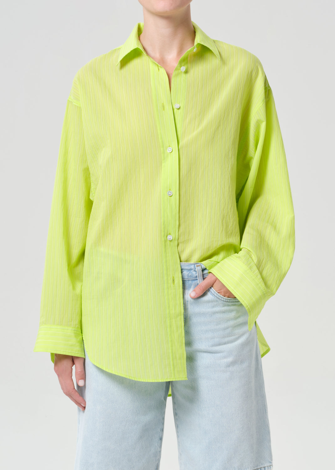 Sona Shirt in Fontana Stripe/Chartreuse
