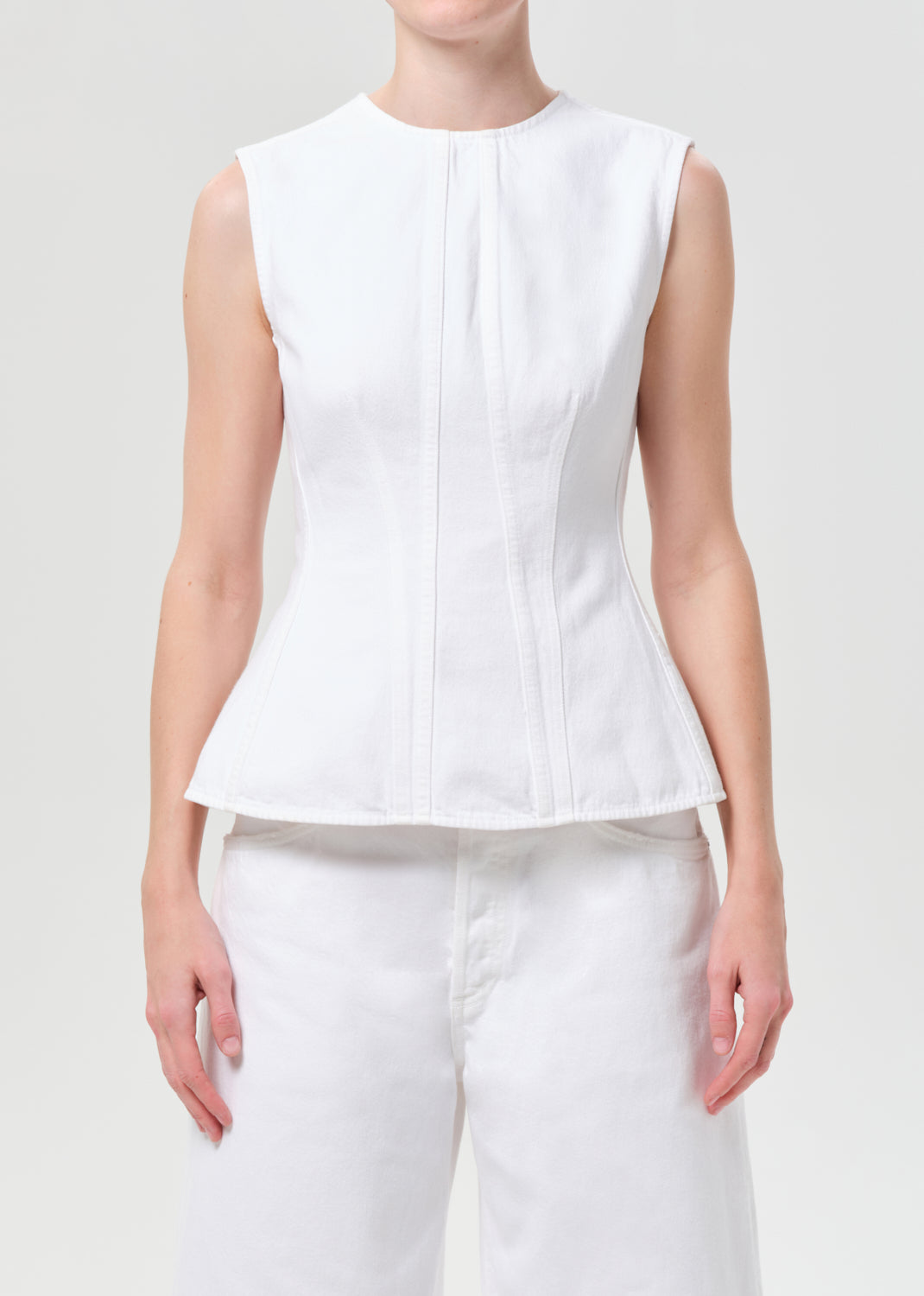 Corbin Denim Shell Shirt in Marshmallow from Agolde - $218
