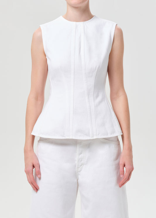 Corbin Denim Shell Shirt in Marshmallow
