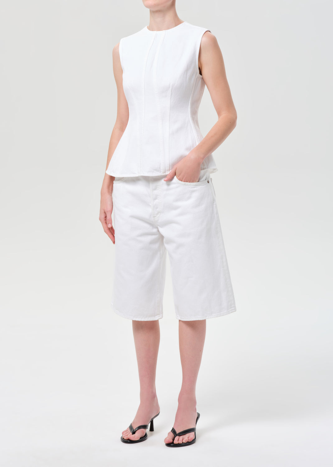 Corbin Denim Shell Shirt in Marshmallow