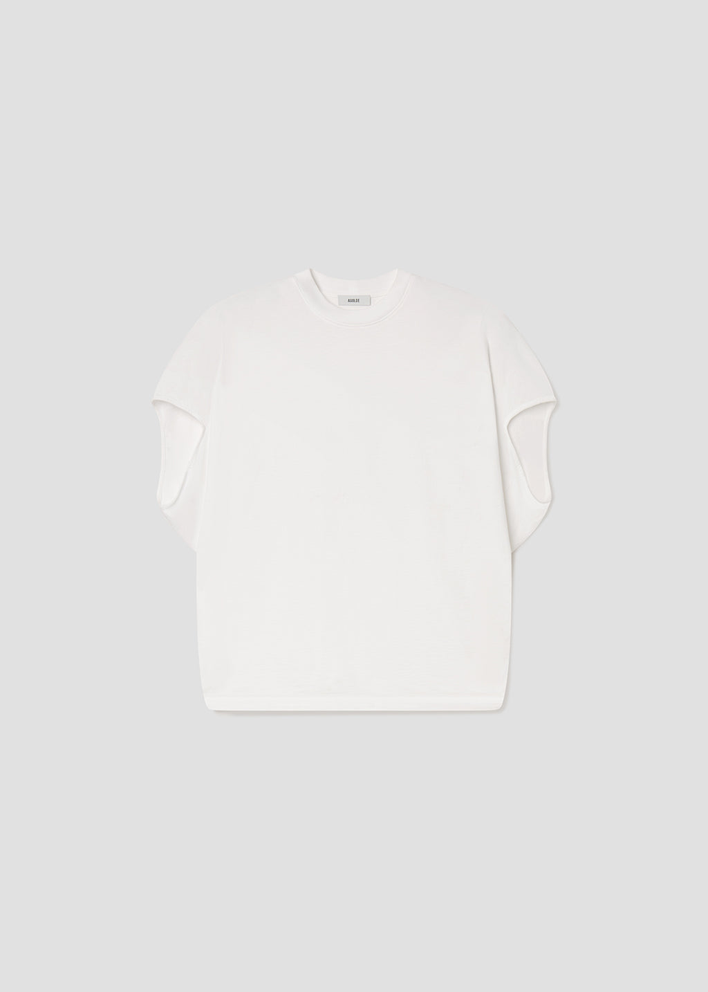 White sleeveless top on a light gray background